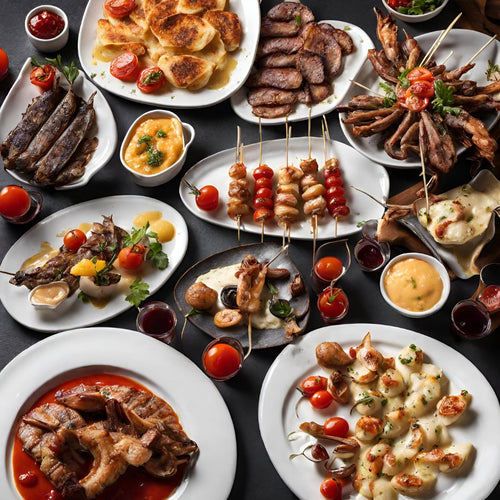 R7 25人精選到會套餐丨墨西哥烤海鮮餅、馬蘇水牛芝士車厘茄串、雜錦凍⾁芝⼠拼盤、鹽燒肉眼配新薯