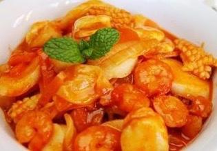 Fried Korean Rice Cake and Seatood with Cheese 海鮮芝士年糕 1.5kg - Katering 點點到會