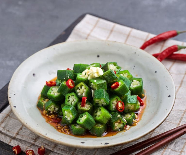 Okra and Cucumber with Spicy Sauce辣醬伴秋葵、黃瓜 1KG (素) - Katering 點點到會