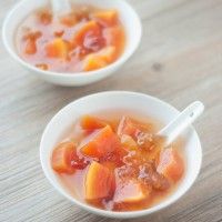 推薦糖水 Natural Resin Sweet Soup with Papaya 木瓜雪耳燉桃膠 1bowl / 5bowls